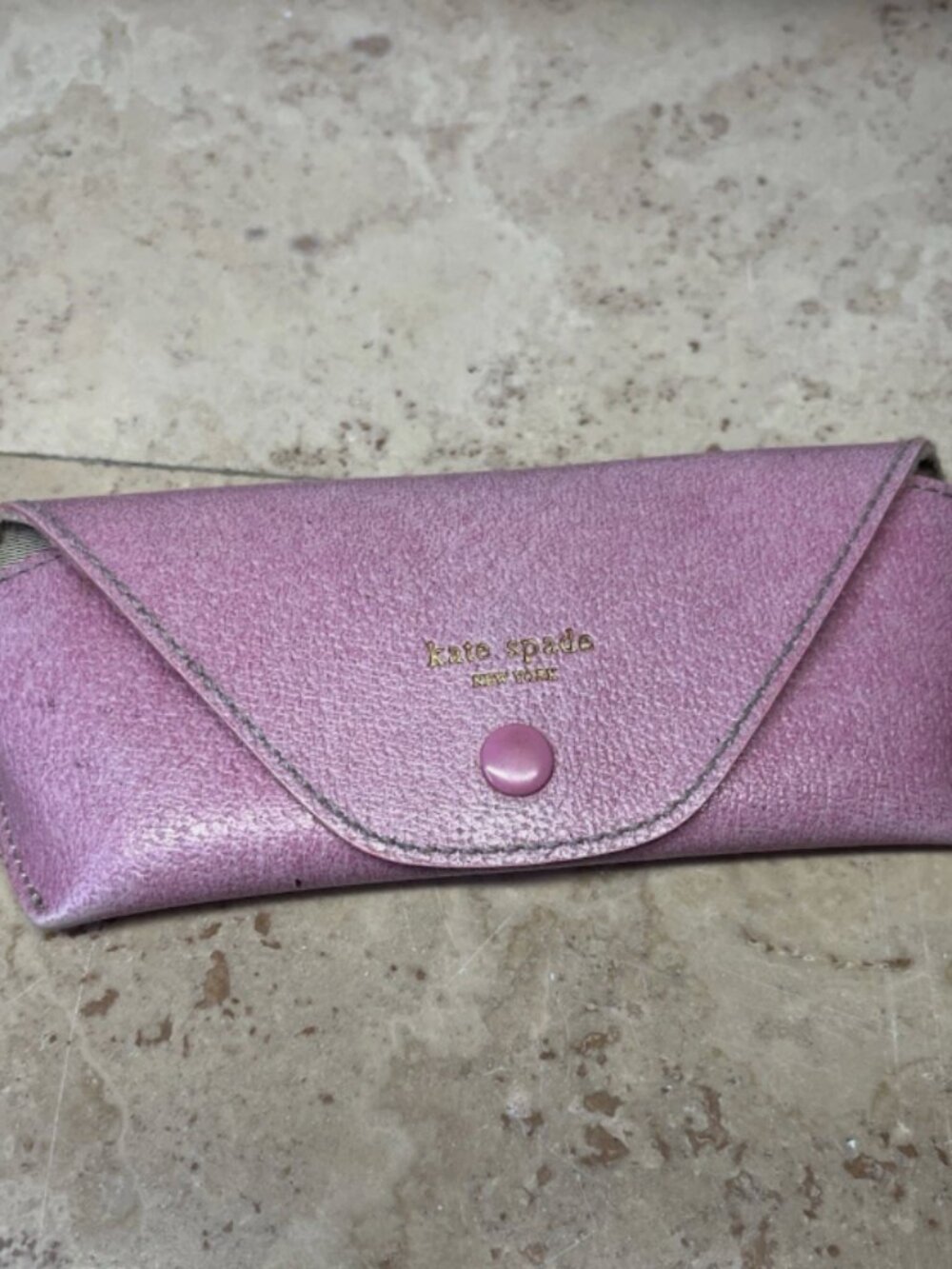 Kate Spade New York Pink Calf Leather Eyeglass Case